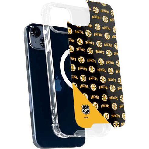 NHL Boston Bruins Pattern iPhone 15 MagSafe Case